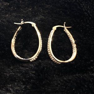 Silver tone NWT Swarovski Crystal Hoop Earrings
